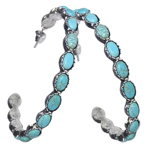 SAFIGLE 1Paar Vintage Türkise Ohrringe C Form Damen Ohrringe für Partys Besondere Anlässe Zartes Design mit Feiner Textur für Stilvolle Outfits von SAFIGLE