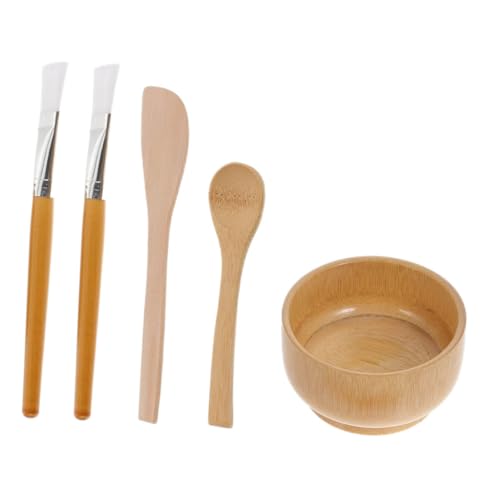 SAFIGLE 1Satz DIY Maskenapplikator Set Aus Holz Teiliges Set Mit Schüssel Löffel Und Pinseln Für Gesichtsmaske Wiederverwendbar Und Hautfreundlich Für Schönheitspflege Und Wellness von SAFIGLE