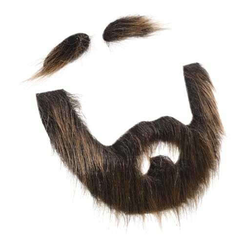 SAFIGLE 1Satz Falscher Schnurrbart und Augenbrauen für Selbstklebender Piratenbart und Schwarze Augenbrauen für Halloween Partys und Rollenspiele Bequem und Atmungsaktiv von SAFIGLE