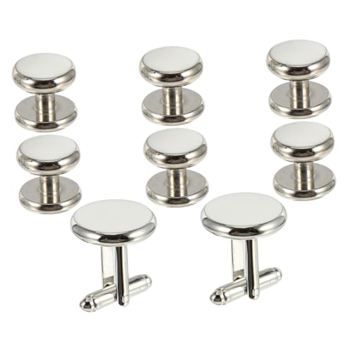 SAFIGLE Runde Manschettenknöpfe Für Herrenhemd Französischer Stil Knöpfe Aus Hochwertigem Material Langlebig Und Robust Schlicht Und Modisch von SAFIGLE