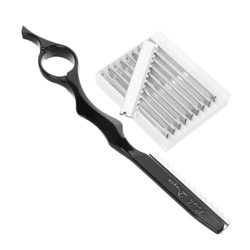 SAFIGLE 1Satz Teiliges Haarschneide mit Ausdünnungsrasierer und Ersatzklingen Sicheres Rasiermesser für Präzises Trimmen und Strukturieren für Männer von SAFIGLE