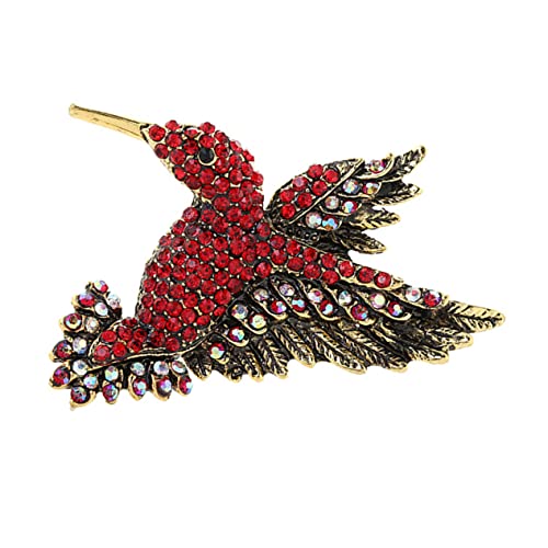 SAFIGLE 1Stk Birdie-Kragennadel Fußball Schlüsselanhänger Tierschmuck für Mädchen Vogel Brosche Edelstein-Revers Denim-Gürtel eingelegte Diamantbrosche Unisex-Vogelbrosche Mosaik- rot von SAFIGLE