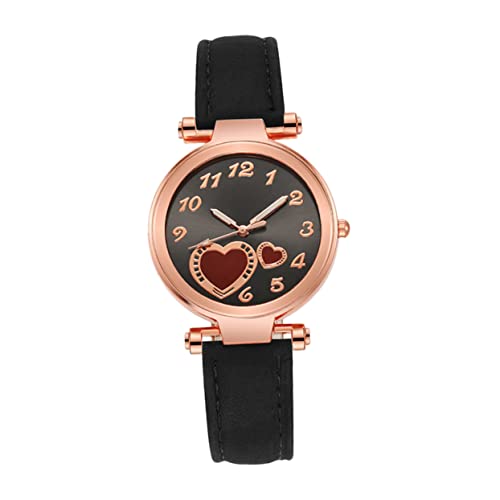 SAFIGLE Damen Armbanduhr Herz Dekorative Quarzuhr Lässige Uhr Für Damen Damenmodeuhr Damenquarzuhr Handgelenk Uhr Armbänder von SAFIGLE