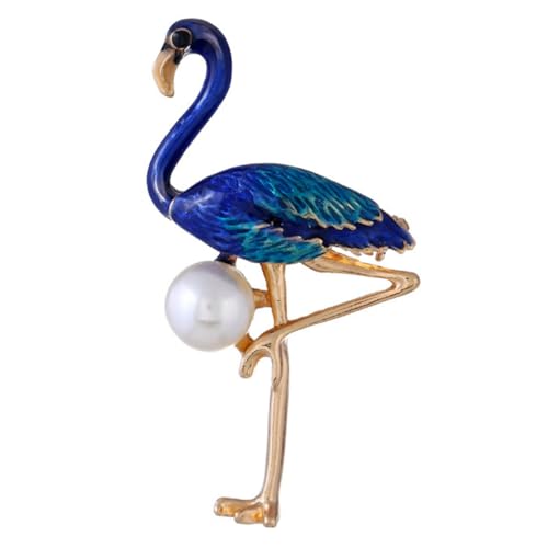 SAFIGLE 1Stk Flamingo-Perlen brosche focus focal birthday gifts Convenient brooch pearl brooch Perle Brustnadel schicke Brustnadel legierte Brustnadel Tier Schmuck Stift Fräulein von SAFIGLE