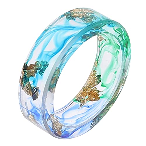 SAFIGLE 1Stk Harzring Acrylringe Frauenringe Erinnerungsschmuck Hochzeit band jahrestag ring Ehering Jahrestagsring Ringschmuck Schmuck aus Harz Mode schmücken Epoxid Gold Blatt Damen von SAFIGLE