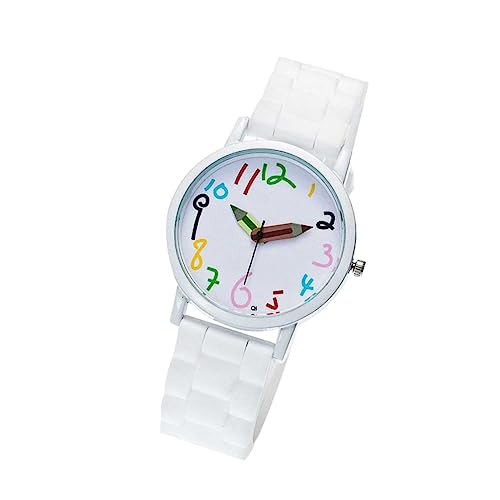 SAFIGLE 1stk Für Kinder Ansehen Bleistift Für Kinder Bleistifte Für Kinder Spielen Uhr Kleinkind Armbanduhr Die Uhr Bleistift Kinderuhr Mädchen Sehen Weiß Das Erste Junge Wasserdicht von SAFIGLE