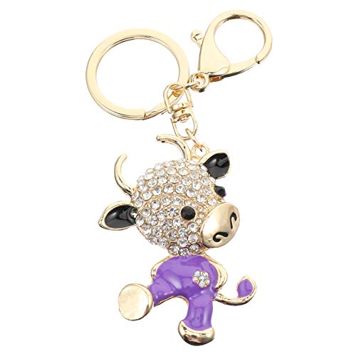 SAFIGLE 1Stk Taschenornamente Auto glitzernde Rucksackverzierungen Tier-Geldbörsen-Anhänger Schlüsselanhänger tiermotive glucksbringer Taschenanhänger Metallschlüsselring Legierung Violett von SAFIGLE