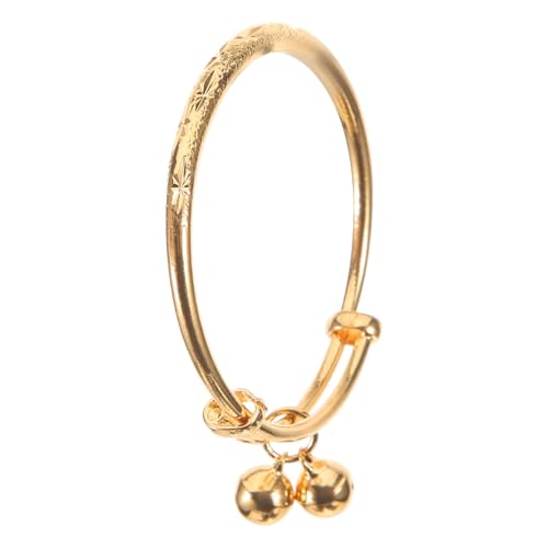 SAFIGLE 1Stück Armband Modisches Goldimitat Armband mit Glocke Zartes Segen Design S Innendurchmesser für Kleinkinder als zur Babyparty SAFIGLE 1Stück Armband Modisches Goldimitat Armband mit Glocke Zartes Segen Design S Innendurchmesser für Kleinkinder als zur Babyparty von SAFIGLE