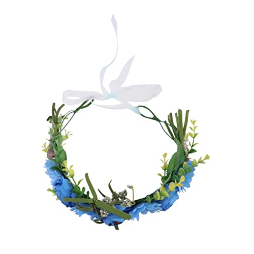 SAFIGLE Blumen-stirnband Blau Party-haarreif Aus Leichtem Material Blumen-haarreif Für Fotos Blumen-kopfschmuck Für Braut Haarschmuck Für Hochzeit Und Karneval von SAFIGLE