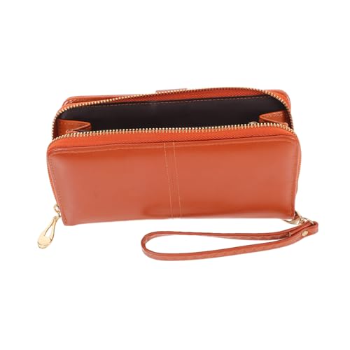 SAFIGLE 1Stück Damen Geldbörse PU Lange Brieftasche mit Reißverschluss Druckknopf Multifunktional für Karten Bargeld Münzen Praktisch von SAFIGLE