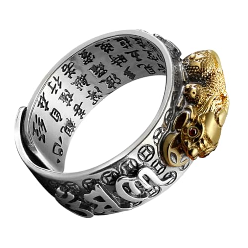 SAFIGLE 1Stück Goldener Kupferring für Herren Verstellbarer Offener mit Einzigartigem Design als Dekorativer Schmuck oder für von SAFIGLE