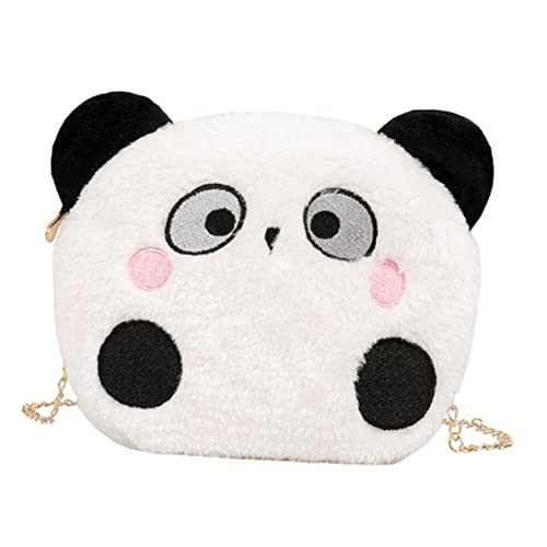 SAFIGLE Panda Motiv Umhängetasche Für Damen Plüsch Schultertasche Casual Match Handtasche Weiche Stofftasche Stylische Tasche Für Mädchen Für Reisen Und Freizeit von SAFIGLE