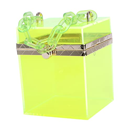 SAFIGLE 1Stück Schultertasche Transparent Umhängetasche für Damen Kleine Box Form Vielseitig Einsetzbar Handtasche oder Messenger Bag Leicht zu Reinigen von SAFIGLE