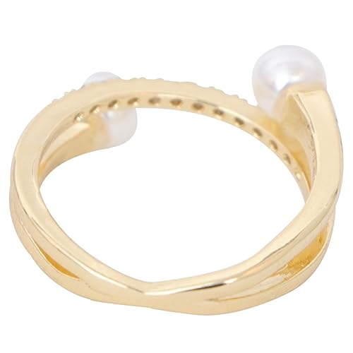 SAFIGLE 1Stück Verstellbarer Damenring mit Perlen Eleganter Modischer Schmuck für Frauen Partys Besondere Anlässe von SAFIGLE
