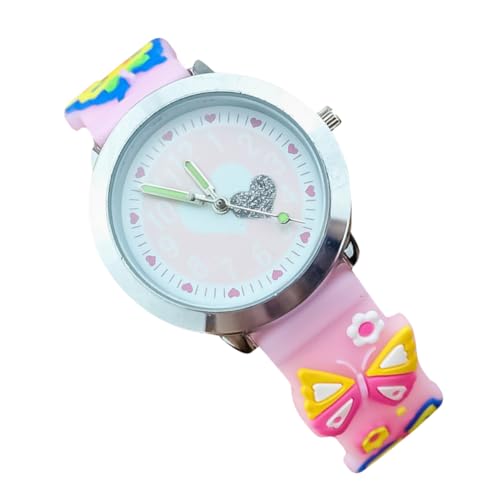 SAFIGLE Kinder-Armbanduhr 3D-Schmetterlings-Cartoon-Uhr Für Mädchen Leicht Lesbare Quarzuhr von SAFIGLE