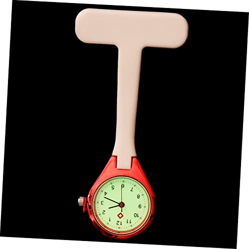 SAFIGLE 1Stk Taschenuhr Medical Watch Watches Replica Watch uhrn Pulsuhr praktische Schwesternuhr Krankenschwester Uhr leichte Schwesternuhr Leuchtend Anschauen Stift Rostfreier Stahl rot von SAFIGLE