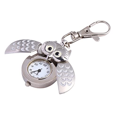 SAFIGLE 1stück Katzenaugen Taschenuhr Im Eulen-Design Kreativer Schlüsselanhänger Mit Analoger Anzeige Portabel Und Für Und Alltägliche Verwendung von SAFIGLE