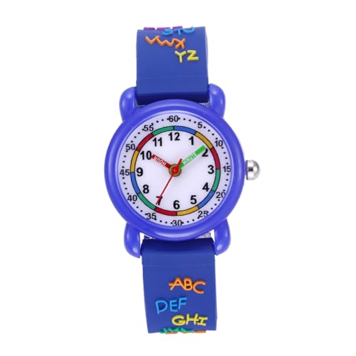 SAFIGLE 1stück Niedliche Cartoon-Armbanduhr Für Junge Mädchen wasserdichte Quarzuhr Mit Einzigartigem Design Blau Für Jungen Und Mädchen Langlebig Und Modisch von SAFIGLE