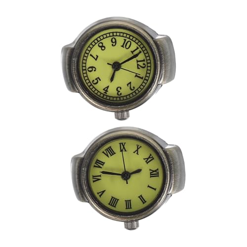 SAFIGLE 2 Fingeruhren Für Männer Und Frauen Dehnbares Armband Römisch Arabisches Zifferblatt Elastisch Analog Leicht Ablesbar Quarz Paar Ringuhren Für Geburtstag Abschlussfeier von SAFIGLE