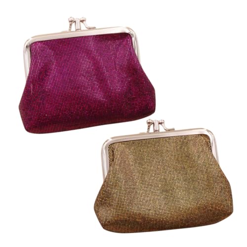 SAFIGLE 2stücke Damen Münzgeldbörse Pu Kleine Geldbörse Für Münzen Schlüssel Und Karten Tragbare Handtasche Gold Und Für Alltag Und Reisen von SAFIGLE