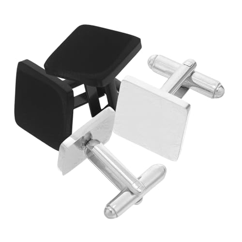 SAFIGLE 2 Paar Manschettenknöpfe Aus Edelstahl Für Herren Quadratische Französische Manschettenknöpfe Flach Quadratisch Schmuck Für Den Bräutigam Für Geschäftliche Und Formelle von SAFIGLE