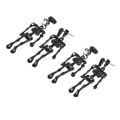SAFIGLE 2 Paar Schwarze Ohrstecker Punk Halloween Schädel Roboter Ohrringe Modisch Attraktiv für Damen und Herren von SAFIGLE