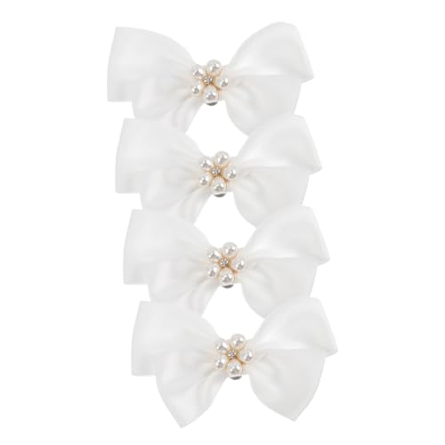 SAFIGLE 2 Paare Abnehmbare Schleifen Schuhclips mit Perlen Elegante Schuhdekoration für Damen Modische Schmuck schnallen Vielseitiges Schuhzubehör für Hochzeit Party und Alltag von SAFIGLE