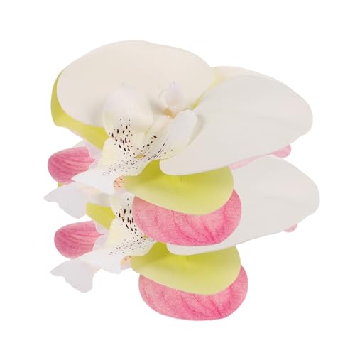 SAFIGLE Schuhclips Orchideen Blumen Künstliche Dekorative Schuhschnallen 2 Paar in Weiß und Hellrosa Langlebiges Material Abnehmbare für High Heels Sandalen und Flops für Damen Braut Hochzeit Party von SAFIGLE
