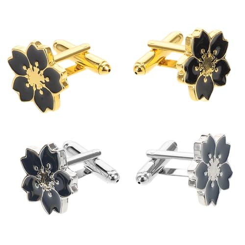 SAFIGLE 2 Paare Japanische Blüten Manschettenknöpfe Vielseitige Accessoires für Formelle Anlässe Geschäftliche Outfits mit Einzigartigem Kirschblüten von SAFIGLE