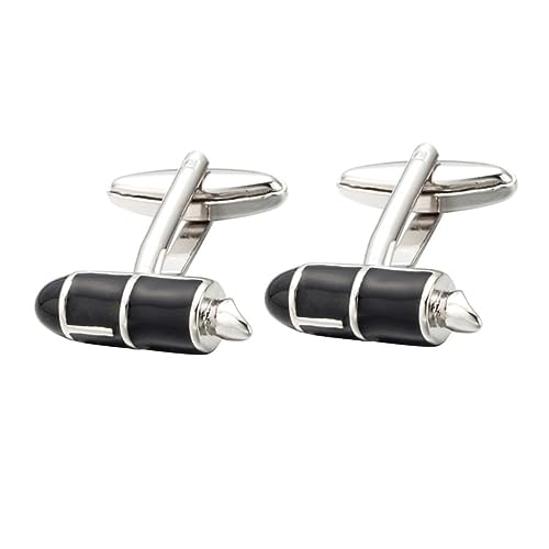 SAFIGLE 2 Paare Knopf Männliche Manschettenknöpfe Manschettenverzierungen Männliche Ärmelknöpfe Kleidungsschmuck Manschettenknöpfe Aus Emaille Umweltschutz Kupferlegierung Silver von SAFIGLE
