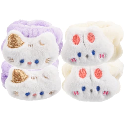 SAFIGLE 2 Paare Komfortablen Handgelenkbändern Feuchtigkeitsschutz Wristbands für Gesichtswäsche Absorbierende und Weiche Handgelenk Handtücher für Zuhause für und Mädchen Farbenfrohes von SAFIGLE