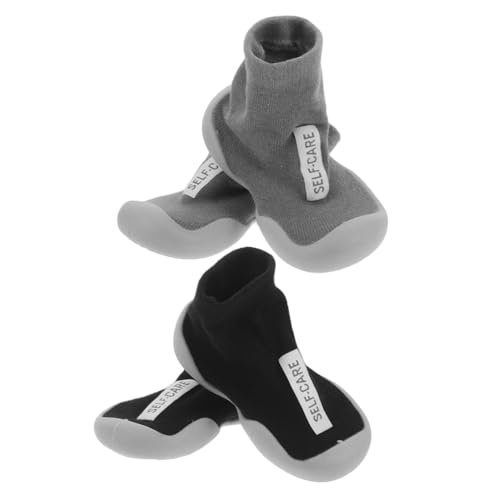 SAFIGLE 2 Paare Sockenschuhe mit Rutschfester Sohle Weiche Atmungsaktive Lauflernschuhe für Jungen und Mädchen Neugeborene Innen und Außen Geeignet von SAFIGLE