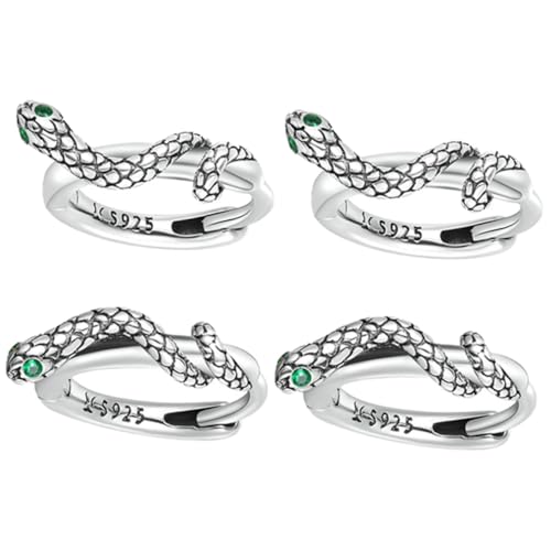 SAFIGLE 2 Paare Sterling Silber Schlangen Ohrstecker mit Grünem Zirkonia Hypoallergene Ear Jewelry Damen Ohrschmuck Modisch Sicherer Verschluss von SAFIGLE