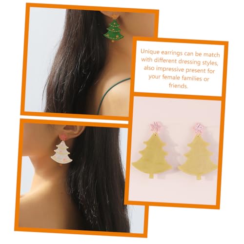 SAFIGLE 2 Paare Weihnachtliche Ohrstecker Weihnachtsbaum Design Ohrschmuck Damen Teenager Leicht und Hautfreundlich Festlicher Schmuck Geschenkidee von SAFIGLE