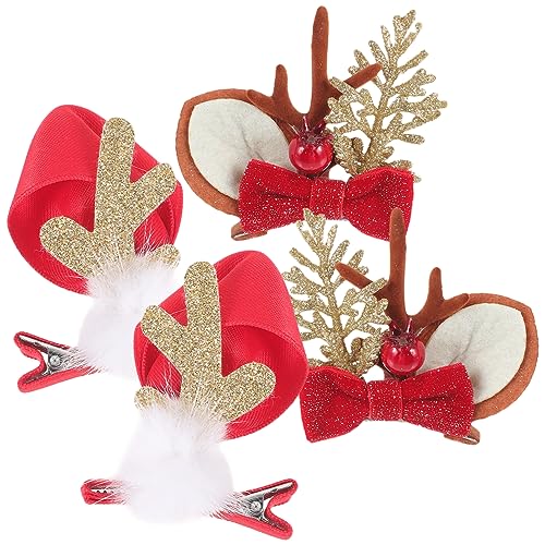 SAFIGLE 2 Paare Weihnachts Haarspangen Geweih Haarklammern Antler Clips Festliche Haarschmuck Damen Party Weihnachten Tanz Styling von SAFIGLE