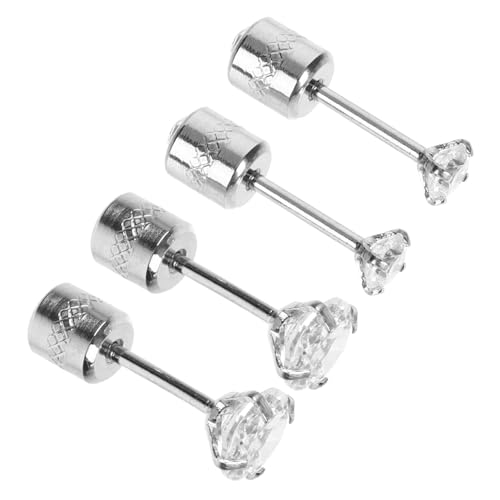 SAFIGLE 2 Paare Zirkonia Ohrstecker Edelstahl Damen Ohrschmuck Leicht Allergiefrei Modisch Für Mädchen Piercing Schmuck Geschenk von SAFIGLE
