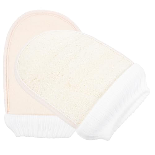 SAFIGLE 2 Peelinghandschuhe Loofah Spa Gloves zur Entfernung Abgestorbener Haut Tiefenreinigende Texturierte Badehandschuhe für Körperpeeling Sanfte Hauterneuerung Geeignet für Damen von SAFIGLE