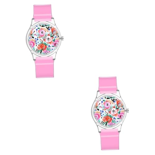 SAFIGLE 2 STK Kindermodeuhr Genaue Zeitmessuhr Uhren Kinder Sehen Mädchen Kinderarmbanduhr Kinder Kreative Armbanduhr Mädchen Sehen Betrachten Japan Rosa Koreanische Version Student von SAFIGLE