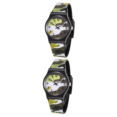 SAFIGLE 2 STK Camouflage-Uhr kinderuhren Armbanduhr Kinder Kinder-Armbanduhr religulous Coole Uhr für Kinder Tarnuhr langlebige Uhr modische Kinderuhr Karikatur Anschauen Geschenk Plastik von SAFIGLE