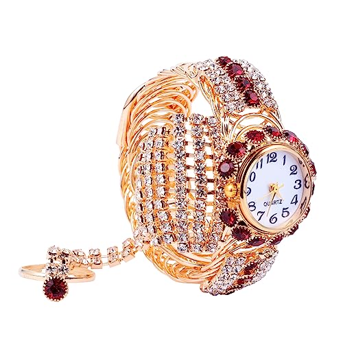 SAFIGLE 2 STK Damenringuhr Mädchen Sehen Mädchenuhren Digitaluhr Modische Armbanduhr Leicht Ablesbare Armbanduhr Frauen Schauen Zu Armbanduhr Für Damen Fingerringuhren Rot Rostfreier Stahl von SAFIGLE