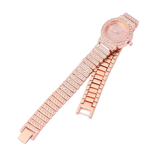 SAFIGLE 2 STK Diamantbesetzte Uhr Mit Stahlband Uhr Mit Quarzwerk Uhr Für Mädchen Damenuhren Strassuhr Damen Armbänder Für Mädchen Schmales Uhrenarmband Kleideruhr Für Damen Metall von SAFIGLE