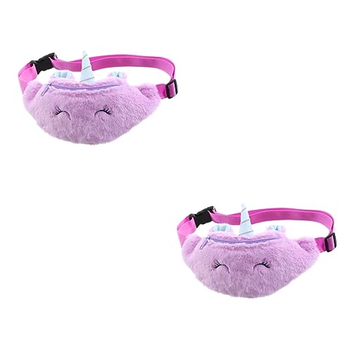 SAFIGLE 2stücke Cartoon Einhorn Plüsch Umhängetasche Für Mädchen Verstellbare Brusttasche Süßes Design Für Snacks Und Handy Für Mädchen Und Jungen Farbenfrohe Schultertasche von SAFIGLE