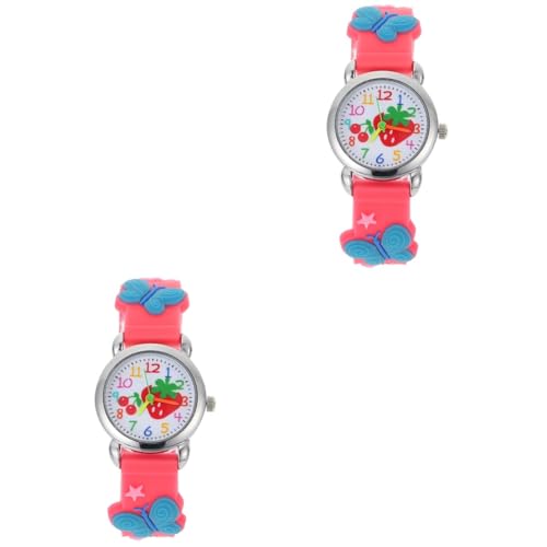 SAFIGLE 2stücke Uhr Für Mädchen Niedliche Leichte Armbanduhr Mit Quarzbewegung Für Mädchen Lernen Rosa Silber von SAFIGLE