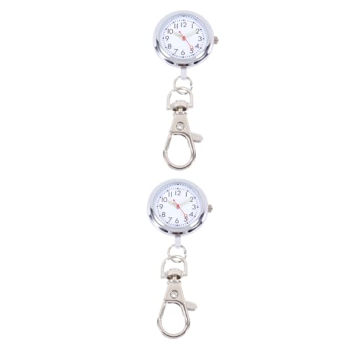 SAFIGLE 2 STK Schwesterntisch Digitaluhren Für Herren Krankenschwester Abzeichen Taschenuhr Schlüsselanhänger Uhr Anstecknadel Für Männer Clip-Uhr Spiegelmaterial: Gewöhnlicher Glasspiegel von SAFIGLE