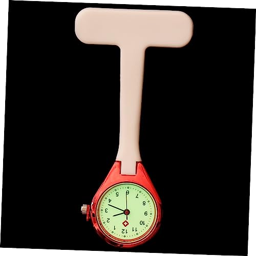 SAFIGLE 2 STK Taschenuhr Herrenuhr Revers Uhr Minimalistische Uhr Herrenarmbanduhren Sport Anstecknadel Für Männer Frauen Uhren Fob Medizinisch Rostfreier Stahl Stift Krankenschwester Rot von SAFIGLE