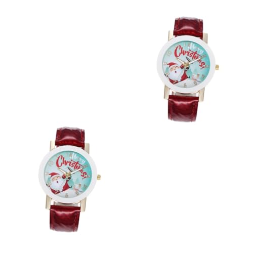 SAFIGLE 2 STK Weihnachtsmann Uhr Elektronische Uhr Damen-digitaluhren Frauen Uhren Bling Uhr Flamingo-plüsch Geschenkuhr Für Frauen Digitale Uhren Damenuhr Erdfarben Rot Fräulein Glas von SAFIGLE
