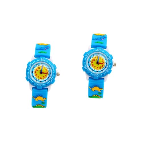 SAFIGLE 2 STK wasserdichte Kinderuhr einfache Leseuhr Kinderarmband kinderen Armband Kinder Chic Dinosaurier 3D-Cartoon- Karikatur Anschauen wasserdichte Student von SAFIGLE