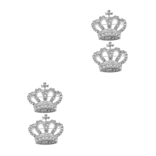 SAFIGLE 2 Sätze Kronenzirkonbrosche Dekorative Stifte Strass-brosche Schal Brosche Kronenbrosche Korsage Brosche Festival Rhinestone Crystal Pin Kleid Brosche Legierung Silver 2 Stück * 2 von SAFIGLE