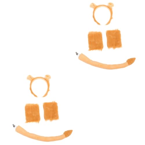 SAFIGLE 2 Sätze Löwenkostüm Für Erwachsene Tasche Stirnband Karnevalskostüme Für Frauen Löwenhandschuhe Tier-cosplay-requisite Löwenschwanz-requisite Löwenkostüm Mädchen Plüsch Brown von SAFIGLE