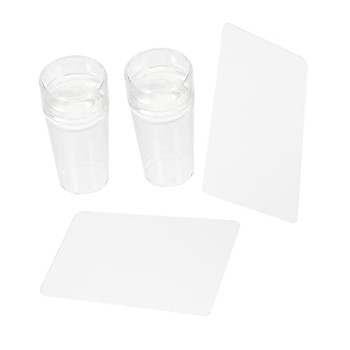 SAFIGLE 2 Sätze Silikon Nagelstempel Set für French Maniküre Teiliges Nagelkunst Stempel Set mit Schabern für Diy Nageldesign und French Nails Langlebig und Einfach zu Verwenden von SAFIGLE